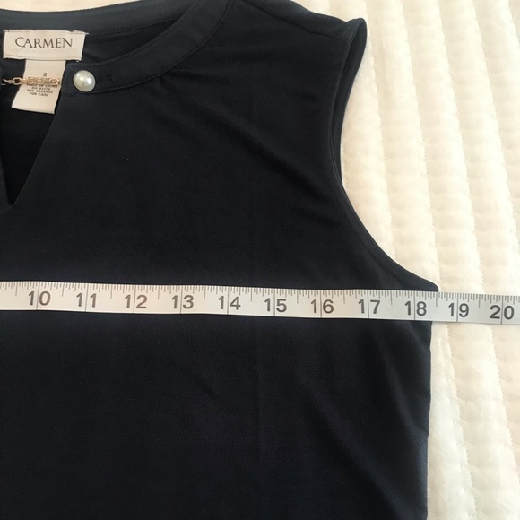 Carmen Marc Valvo Women’s Navy Top - Picture 4 of 6